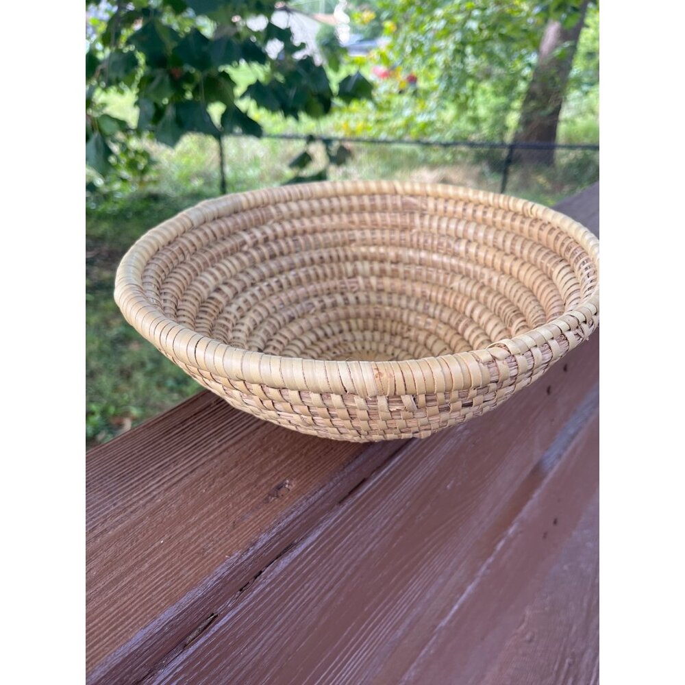 Natural Seagrass Basket Bowl Handwoven Large